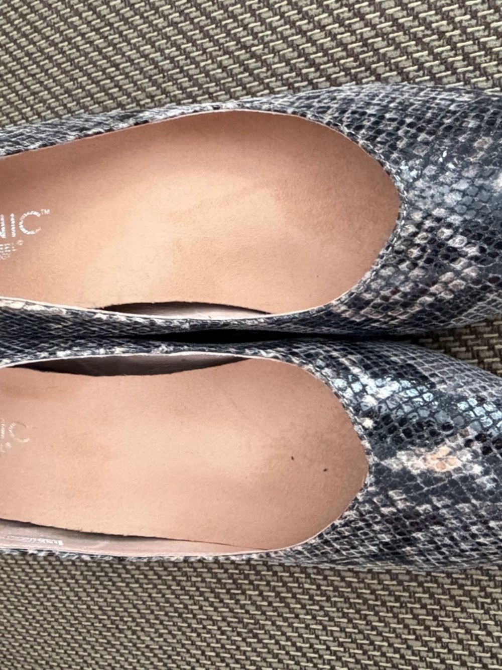 Women’s Snake-Print Ballet Wedge - Gray
